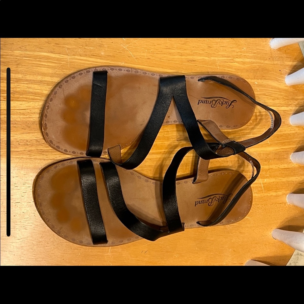 Lucky Brand Leather Black Sandal - Size 8